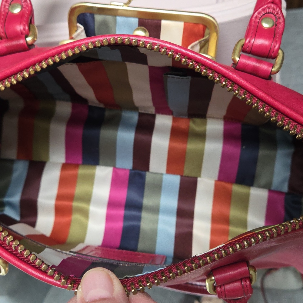 COACH Bleecker Street Limited Ed. Cranberry Barrett 65th Anniversary Leather Bag - Picture 6 of 17